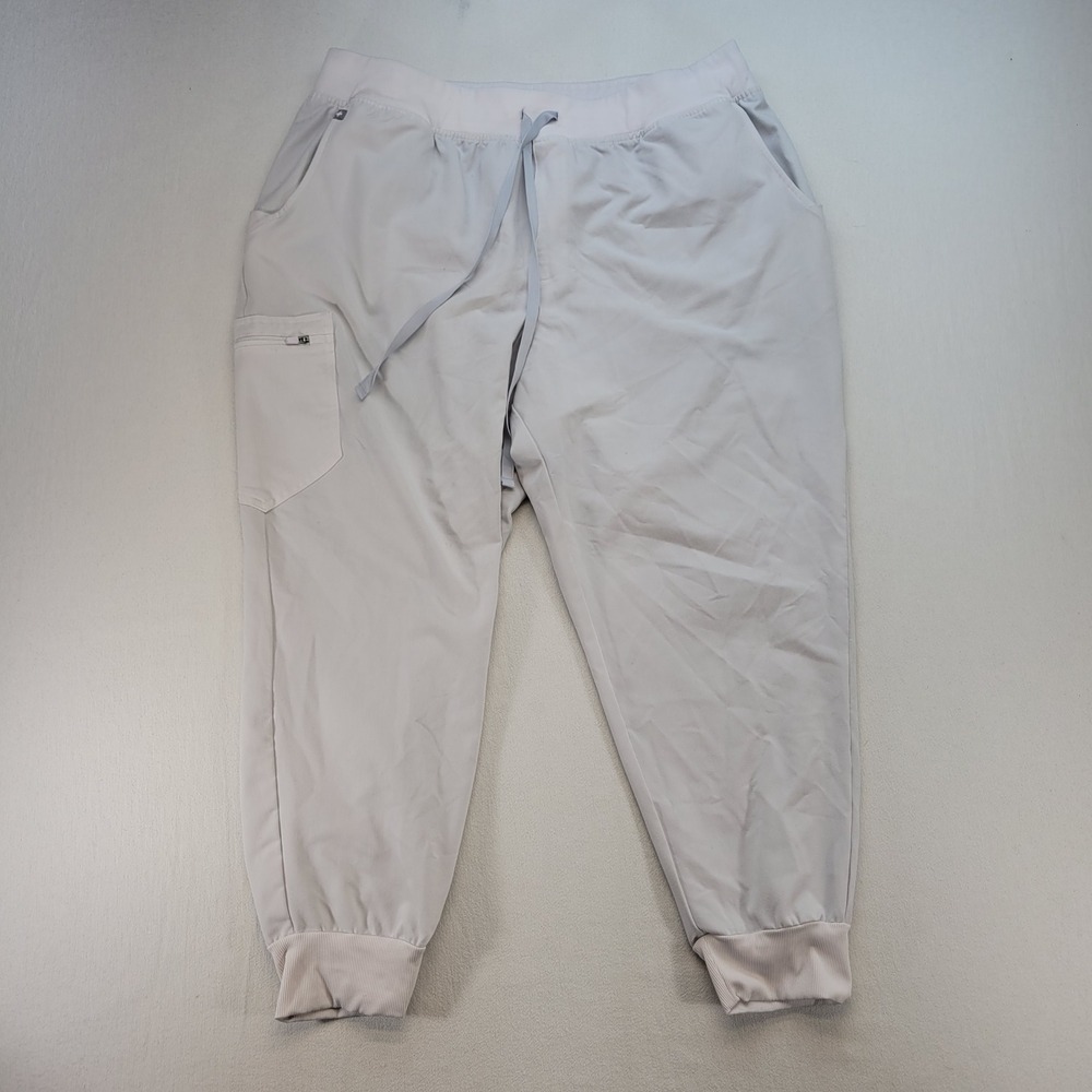 Figs Scrub Pants Women 3XL/P Light Gray Jogger Technical Collection Cargo